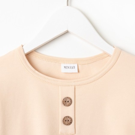 Pajamas for a boy (longshit, trousers) minku beige color, height 104-6