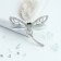 Brooch "Dragonfly" fluttering, white color in silver