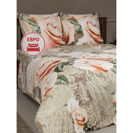 Bed Lowworm euro Amore Mio, size 200x210 cm, 200x215 cm, 70x70 cm - 2 pcs, beige color