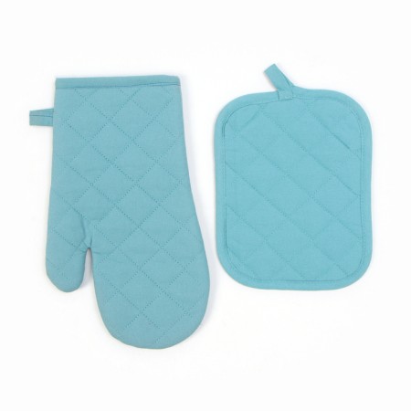 Set of kitchen Ethel, col. turquoise: mittens of 18x30 cm, take 18x21 cm-2