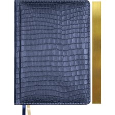 Deliciper of Leduced A5, 160 Wild sheets, Cover Artificial leather with foam rubber, 2 lies, tinted block 70 g/m2, dark blue