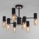 Tesoro chandelier, 8x40W E14, black color, gold