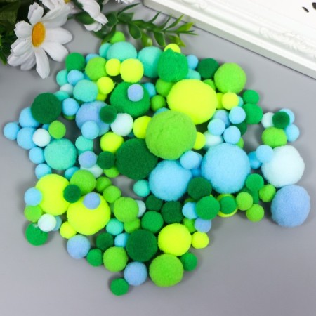 Decor for creativity "Pomponchiki. Sea wave" d = 1-3 cm set 135 pcs