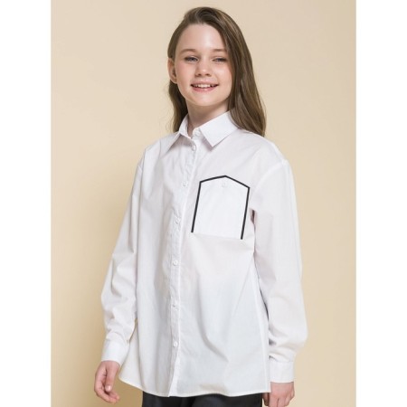 Blouse for girls, height 122 cm, white color