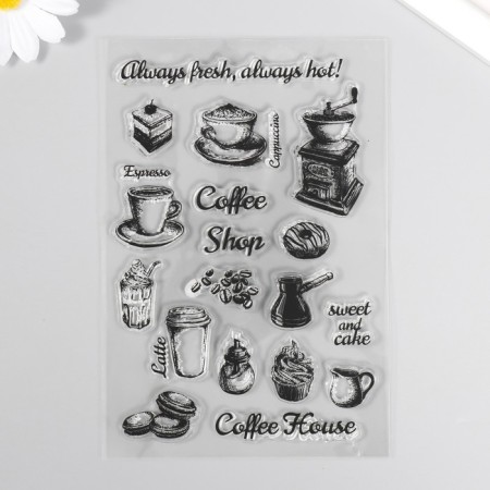 Stamp for creativity Silicon "Fresh Coffee" 16x11 cm
