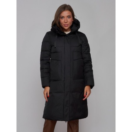 Coat insulated winter female, size 50, black color-8