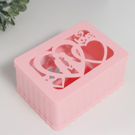 Musical mechanical musical "Love" pink 12.5x17.5x8 cm-2