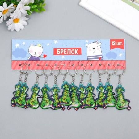 PVC keychain "Dragon with garland" soft 6x3.5 cm-2