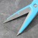 A set of kitchen knives on a stand, 6 objects: 5 knives 8.5 cm, 12 cm, 12 cm, 19.7 cm, 19 cm, scissors, blue color
