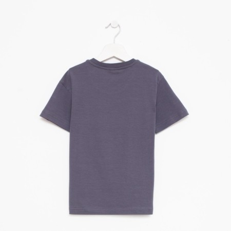 T-shirt for a boy, dark gray color, height 122 cm-4