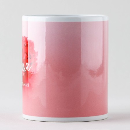 Ceramic mug "Julia. Flowers ", 320 ml, pink color-1