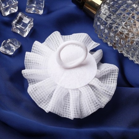 Hair elastic band Bant "Schoolgirl" wave cage, d-9 cm, white-1
