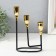Summary Metal for 3 candles "Athena" black with gold 13x5.8x22.2 cm