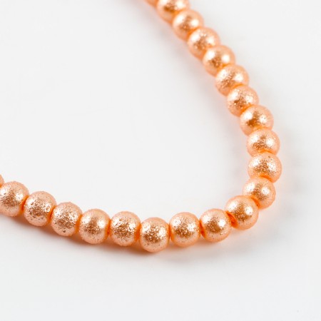 Glass beads, set 140 pcs., Size 1 pc. 6 - mm, orange color-3