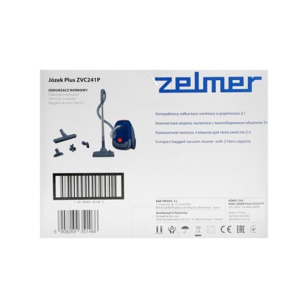 Vacuum cleaner Zelmer ZVC241P, 900/800 W, 2 l, blue-orange-12