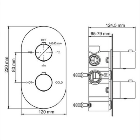 Bath mixer Wasserkraft Berkel 4844 Thermo, two -welfare, thermostat, chrome-2