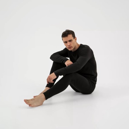 Male Resport thermal underwear, kit: longshit, leggings, size S, black-4