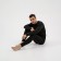 Male Resport thermal underwear, kit: longshit, leggings, size S, black