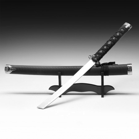 Souvenir weapon "Katana", on a stand, black scabbard for snake skin, matte 70 cm