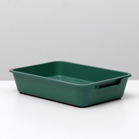 Toilet with a grid "Bella" for cats, 37 x 27 x 8 cm, green-1