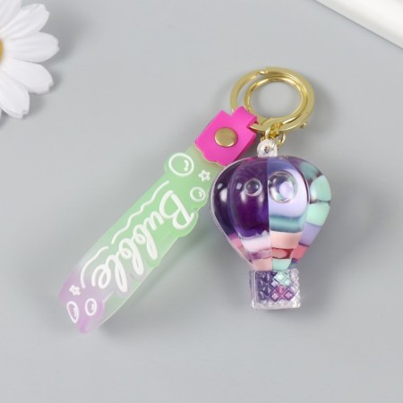 A keychain plastic with a carbine, a strap of "balloon" water with colors 4.5x4.5x7 cm-2