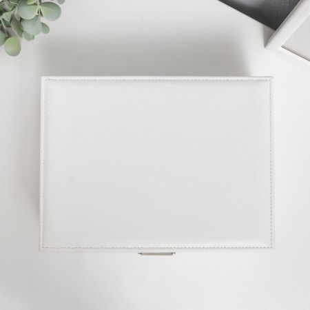 Casket to the leatherette for jewelry "White matte" 8.7x23x17.5 cm-2