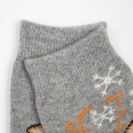 Women's socks with Angora "Dancing Deer", gray color, size 36-40-2