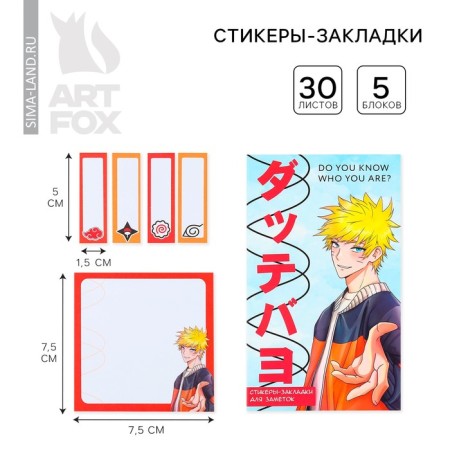 Book of stickers "Anime Boy", 5 blocks, 30 liters