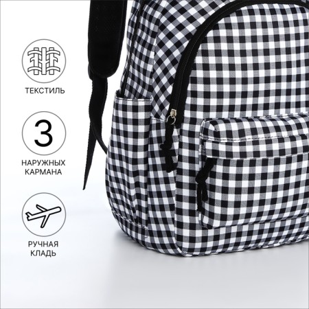 Set a youth backpack from textiles, a shoper bag, white/black color-9