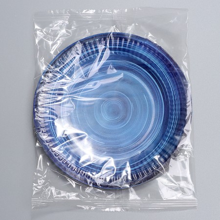 Disposable paper plate "Blue Ceramics", 18 cm-3