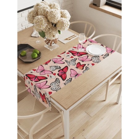 The track on the table "Spring butterflies", Oxford, size 40x145 cm