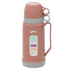 Thermos 1 l, with a glass flask, retains heat 12 hours, with a mug, beige