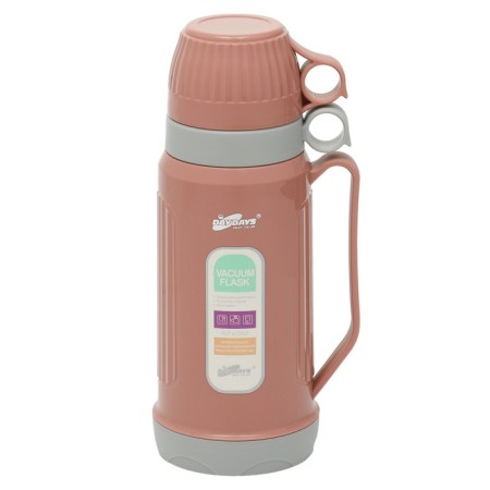 Thermos 1 l, with a glass flask, retains heat 12 hours, with a mug, beige