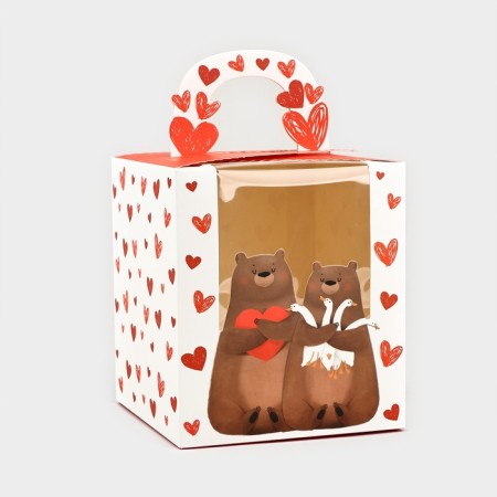 Folding box "with love" 14 x 16 x 14 cm-1