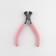 Picky end, for needlework, 10.5 × 6.5 cm, silver/pink color