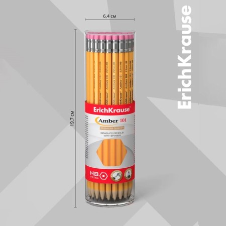 Chernographic pencil with Erichkrause Amber 101, NV, Grifel D = 2.2 mm, wood, hexagonal in a tube-3
