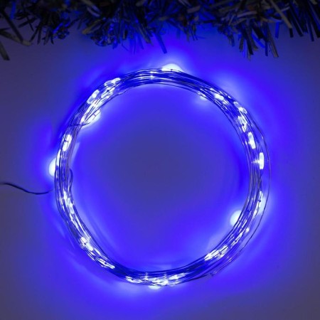 Garland "thread" 5 m dew, ip20, silver thread, 50 LED, glow blue, 2 modes, AAH3