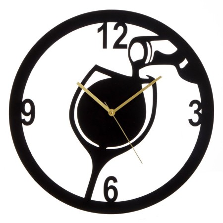 Wall watches of metal "glass of wine", silent, d-40 cm, aa-1