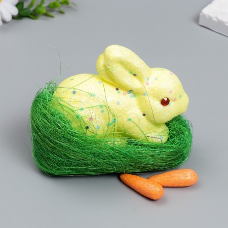 Decor "Rabbit - Confetti, in the grass with carrots" set of 4 pcs mix 13 cm-3