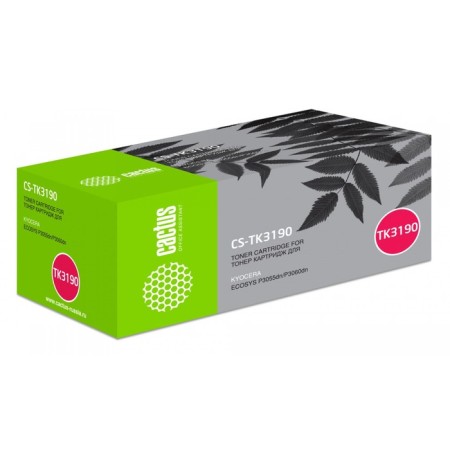 CACTUS CSTus CS-TK3190 TK-3190, for KyoCera Ecosys P3055DN/P3060DN, 25000 pages, black color black