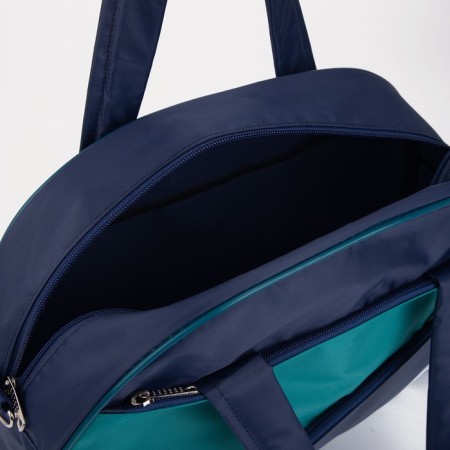 Sports bag with lightning, without lining, external pocket, blue/turquoise color-2