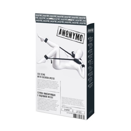 Fixing sling Anonymo with a pillow, velor, 127 cm, black color-5