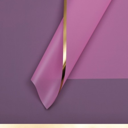 Matte flowing film, "with gold embossing", 57x57 cm, pink