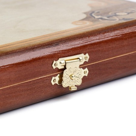 Wooden backgammon large, with “sea” checkers, board game, 60 x 60 cm, mix-5