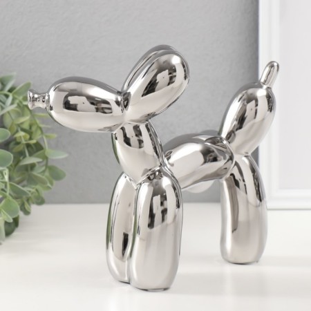 Souvenir Ceramics "Air Ball - Pissing Dog" silver 10.5x23x20 cm-2