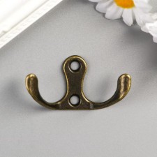 Double metal hook (set 4 pcs) bronze 4.5x3 cm