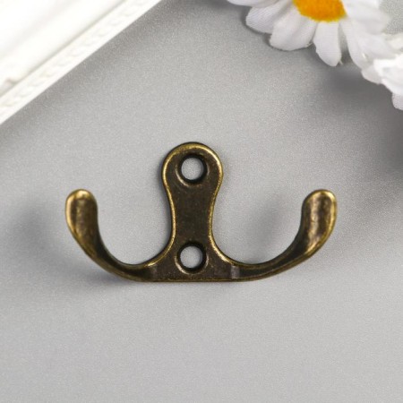 Double metal hook (set 4 pcs) bronze 4.5x3 cm