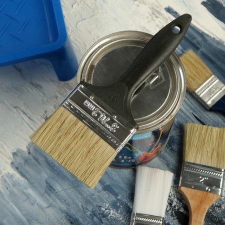 Brush flat scrap, natural bristles, plastic handle, 3 ", 75 mm-4