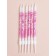Candles for the cake "wavy lines", 6 pcs, white with pink