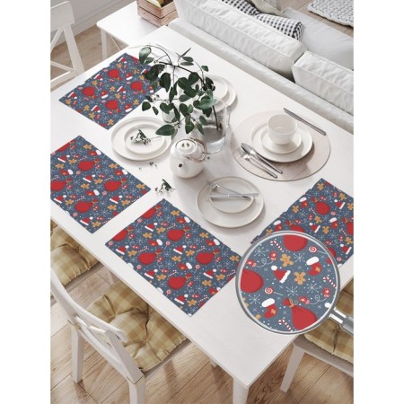 A set of napkins for setting the table “Gift bag”, rectangular, size 32x46 cm, 4 pcs